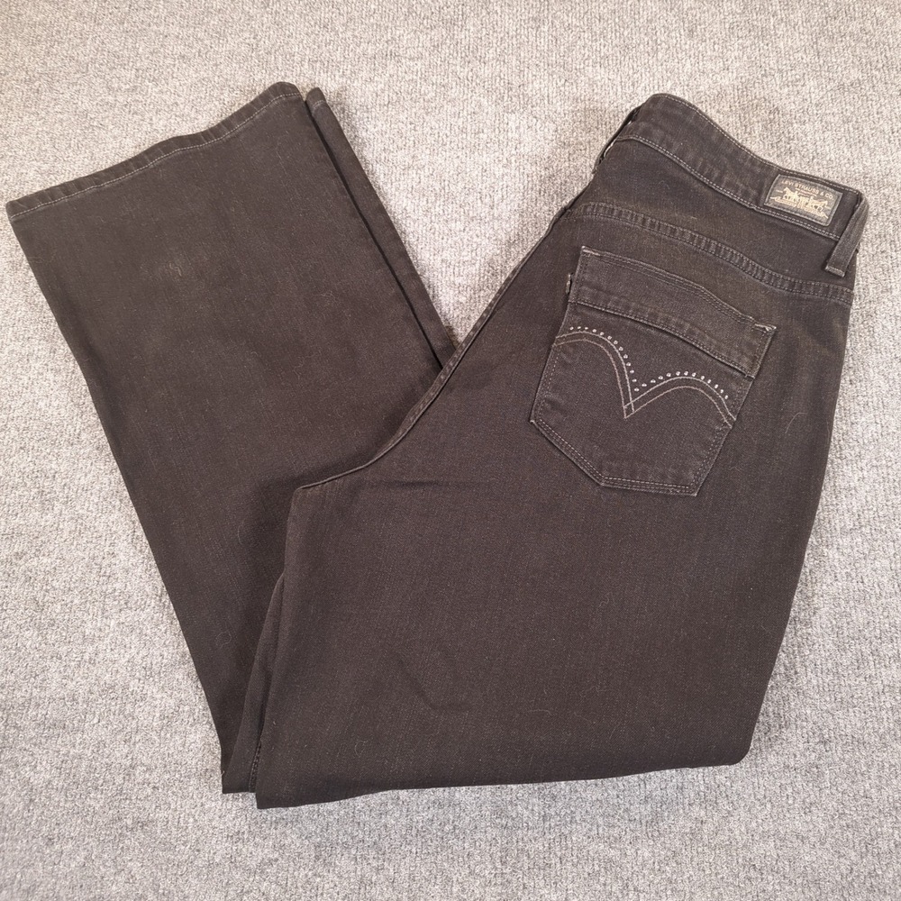 Levis 580 Boot Cut Jeans Womens Black Rhinestone‎ Embellished Pants 36x30 #2738